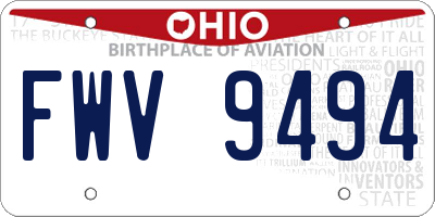 OH license plate FWV9494