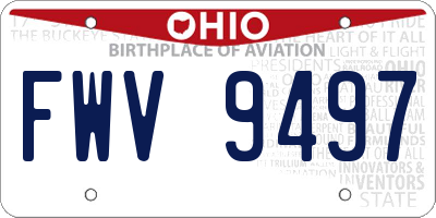 OH license plate FWV9497