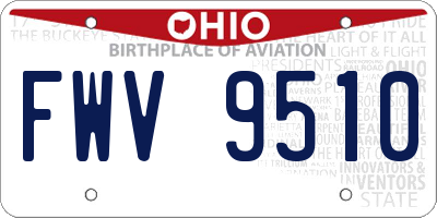 OH license plate FWV9510