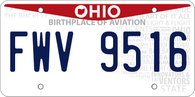 OH license plate FWV9516