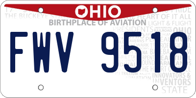 OH license plate FWV9518