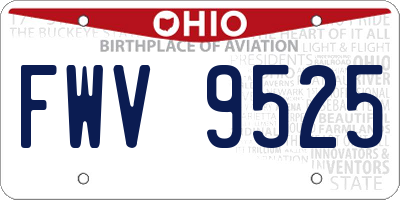 OH license plate FWV9525