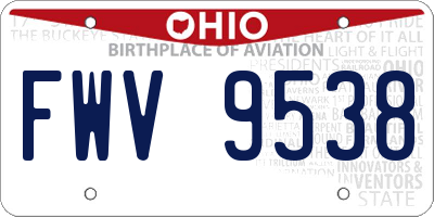 OH license plate FWV9538