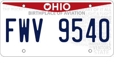 OH license plate FWV9540