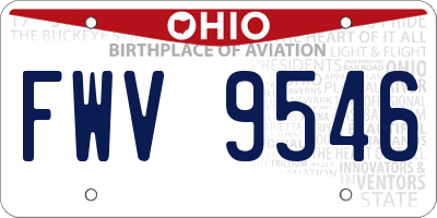 OH license plate FWV9546