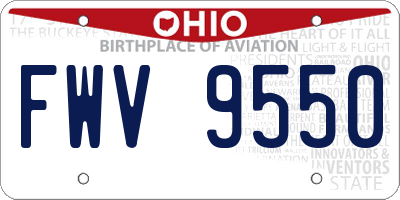 OH license plate FWV9550