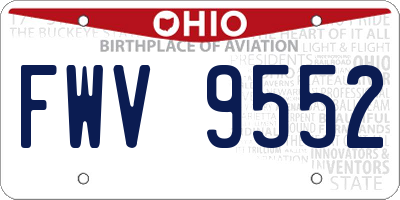 OH license plate FWV9552