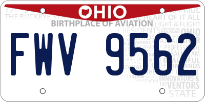 OH license plate FWV9562