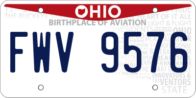 OH license plate FWV9576