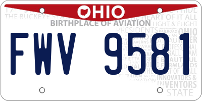 OH license plate FWV9581