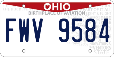 OH license plate FWV9584