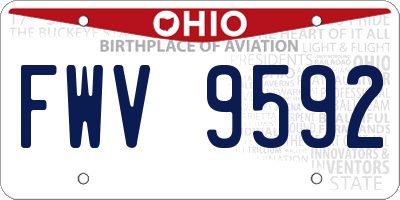 OH license plate FWV9592
