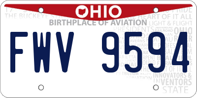 OH license plate FWV9594