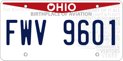 OH license plate FWV9601