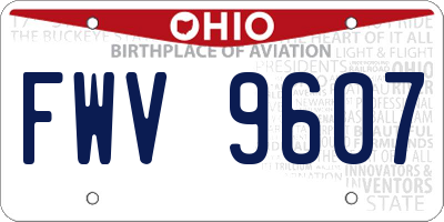OH license plate FWV9607