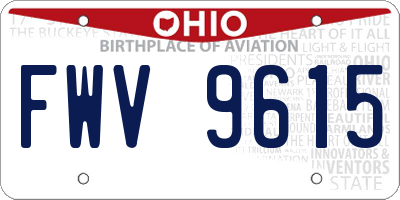 OH license plate FWV9615