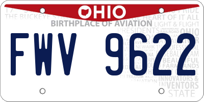 OH license plate FWV9622