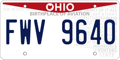 OH license plate FWV9640