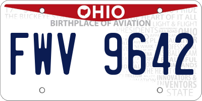 OH license plate FWV9642