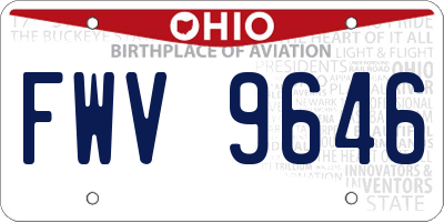 OH license plate FWV9646