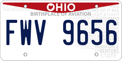 OH license plate FWV9656
