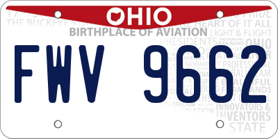 OH license plate FWV9662