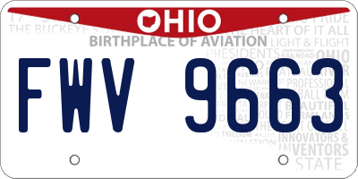 OH license plate FWV9663