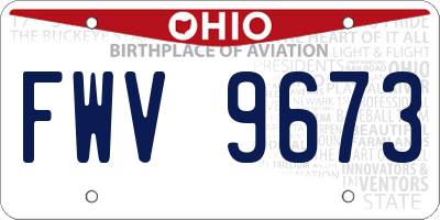 OH license plate FWV9673