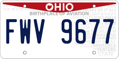 OH license plate FWV9677