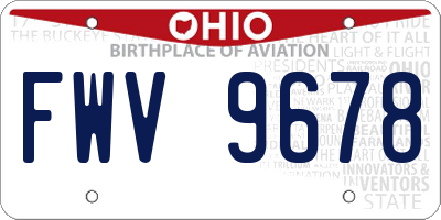 OH license plate FWV9678
