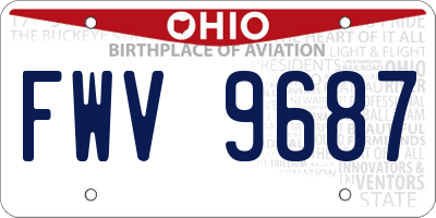 OH license plate FWV9687