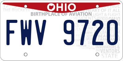 OH license plate FWV9720