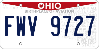 OH license plate FWV9727