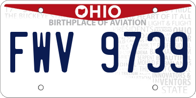 OH license plate FWV9739