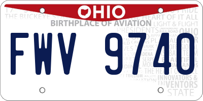 OH license plate FWV9740