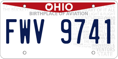OH license plate FWV9741