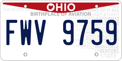 OH license plate FWV9759