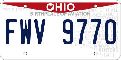 OH license plate FWV9770