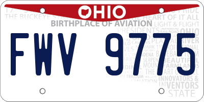 OH license plate FWV9775
