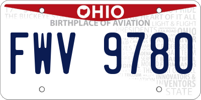 OH license plate FWV9780