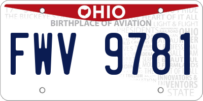 OH license plate FWV9781