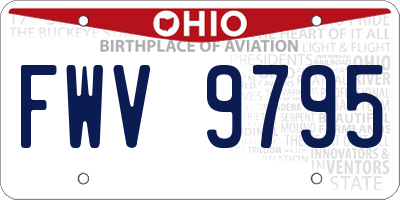 OH license plate FWV9795