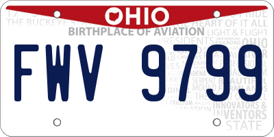OH license plate FWV9799