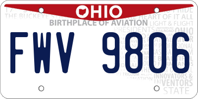 OH license plate FWV9806