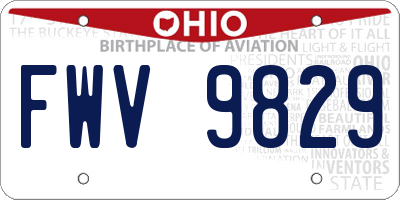 OH license plate FWV9829