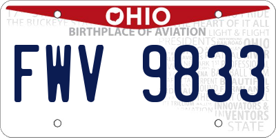 OH license plate FWV9833