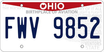 OH license plate FWV9852