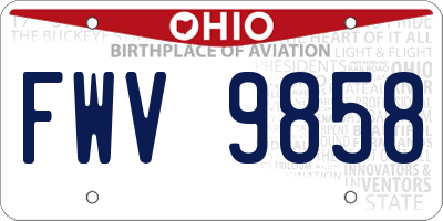 OH license plate FWV9858