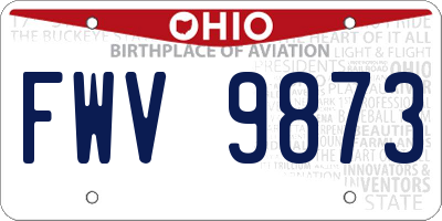 OH license plate FWV9873