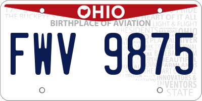 OH license plate FWV9875